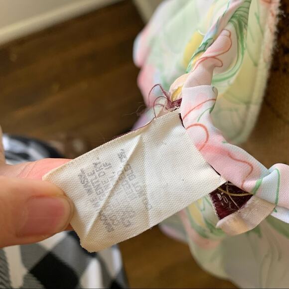 Vintage Pellini by Von Bramlett floral sheer blouson modest dress 80s USA made - Picture 14 of 14